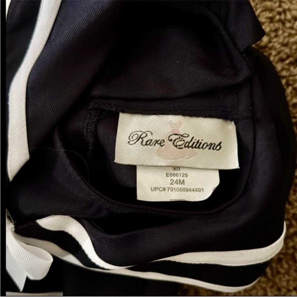 ⚓️RARE EDITIONS Dark Navy Sailor Dress Set w/Sleeves, Bloomers & Hat ~ 24months - Picture 5 of 11